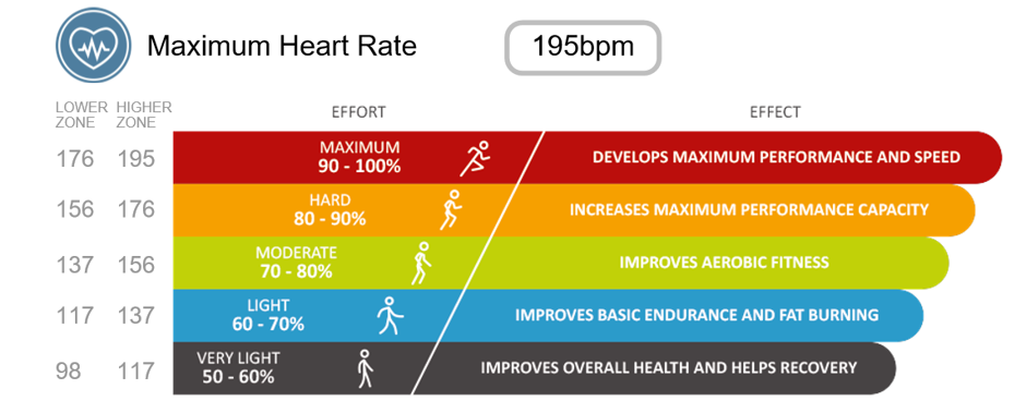maximum heart rate training zone example